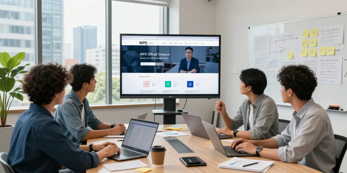 Team collaborating in a modern workspace using features from the WPS Official Website.